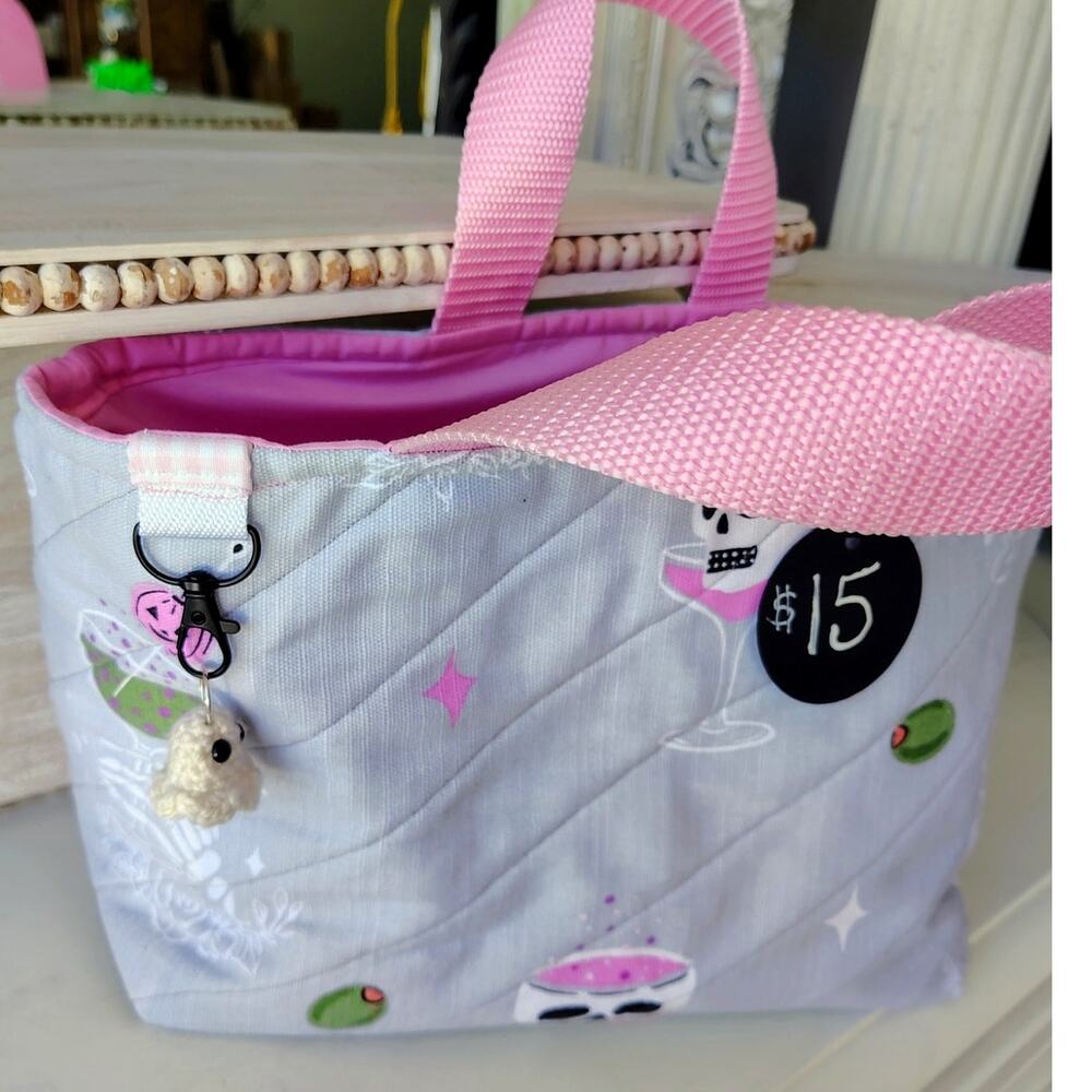 BOO-TIQUE Bag / Girly Skulls and Martinis Mini tote bags